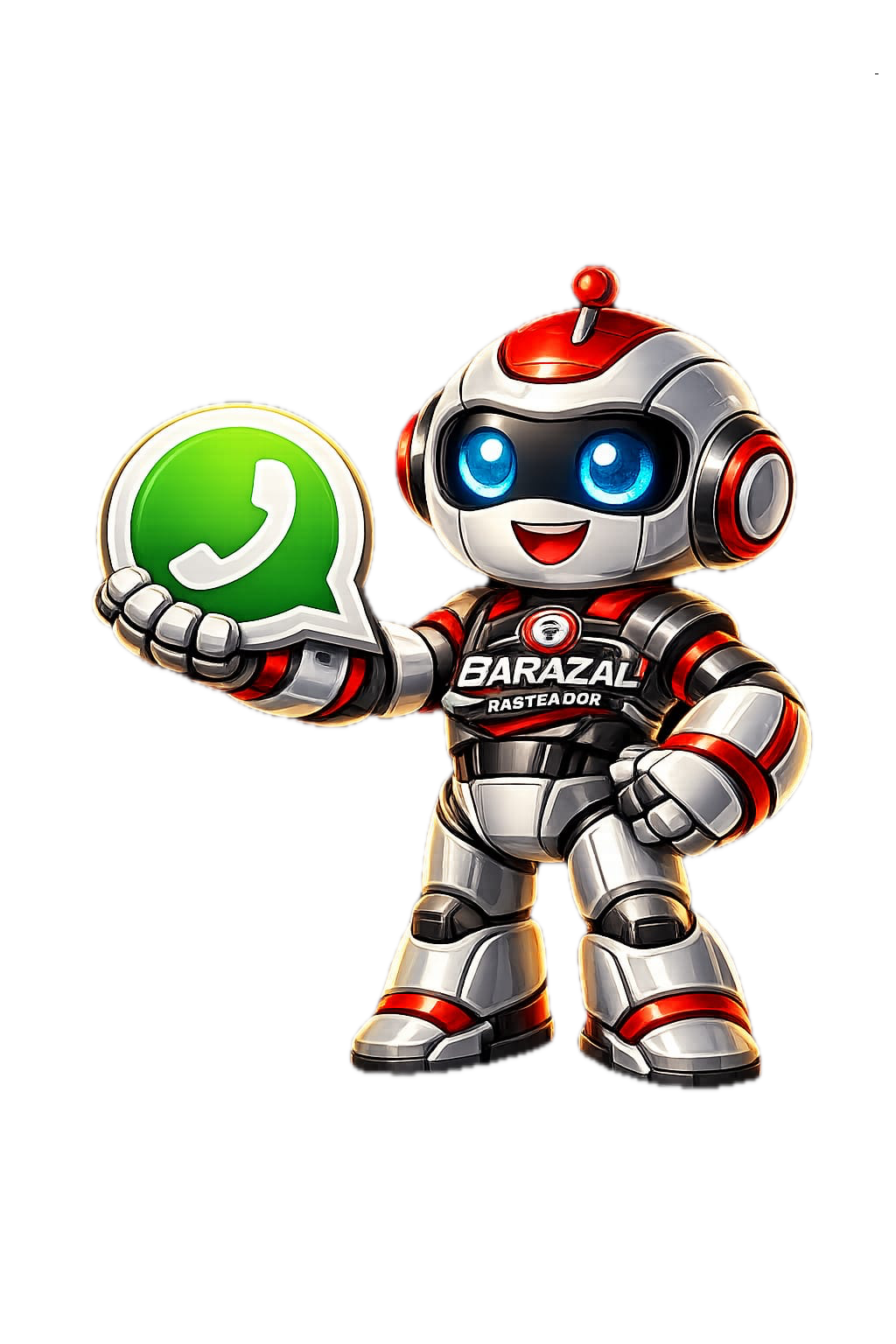 Mascote Barazal Segurando WhatsApp